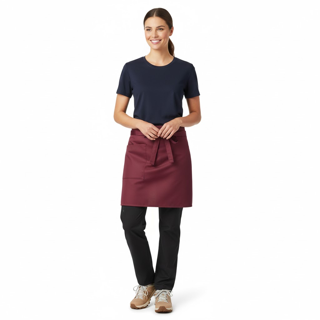 Nybo Bordeaux Unisex Pick-Up Forklæde, Forstykke med Lomme