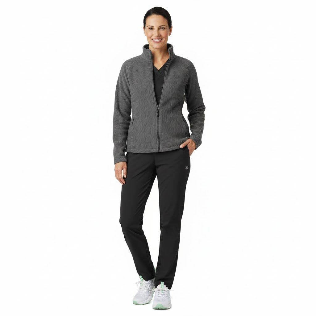 Nybo Grå Dame Shirts &amp; Outdoort Microfleece Cardigan, Antipilling, Elastik, Figursyet