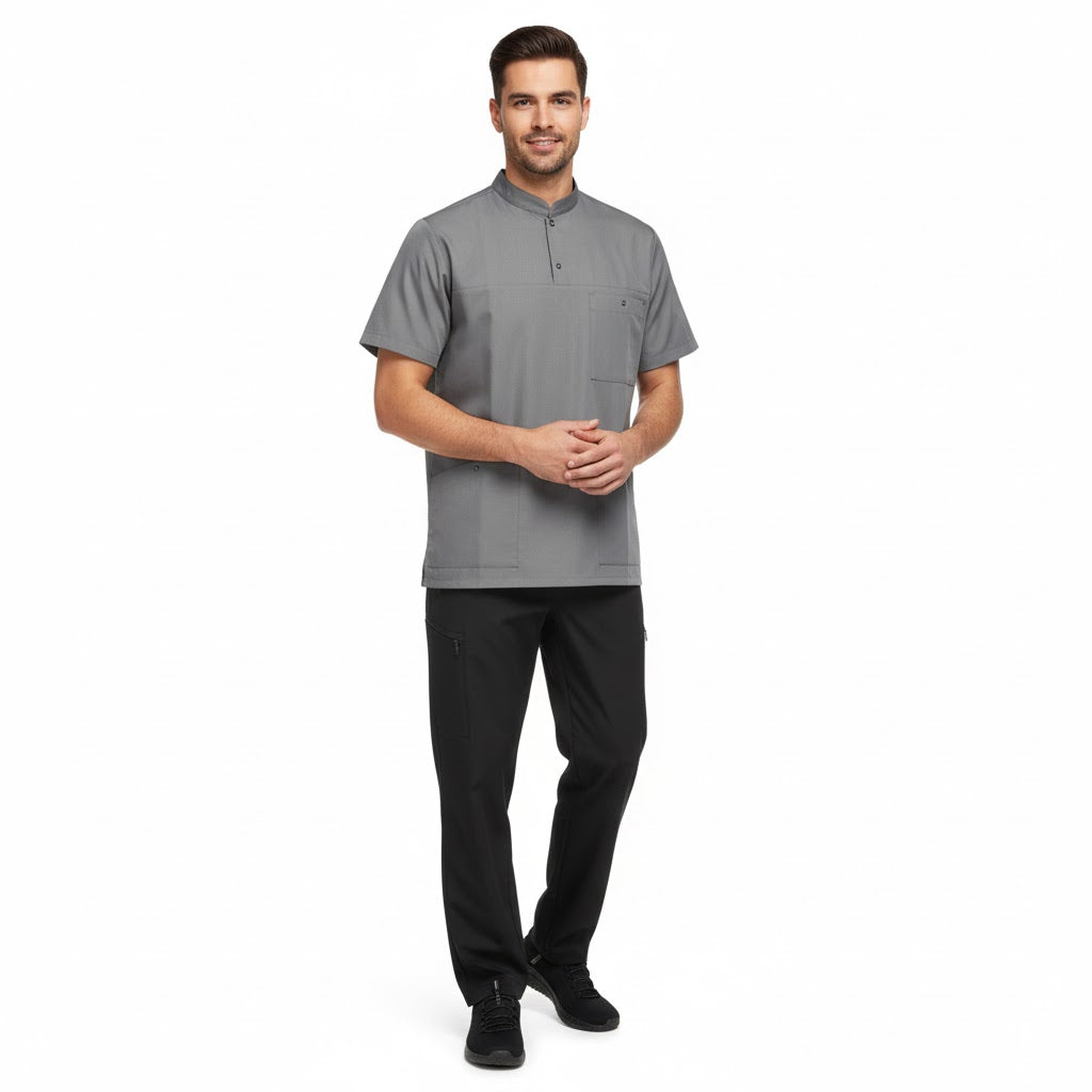 Nybo Grå Melange Unisex Flair Busseronne, Strækbar Ryg, Justerbar Sider