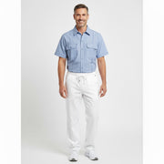 Nybo Blå Stribet Unisex Fresh Skjorte, Justerbar Elastik, Slidser