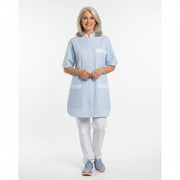 Nybo Hvid-Lyseblå/Hvid Dametunika, Slidser, God Pasform