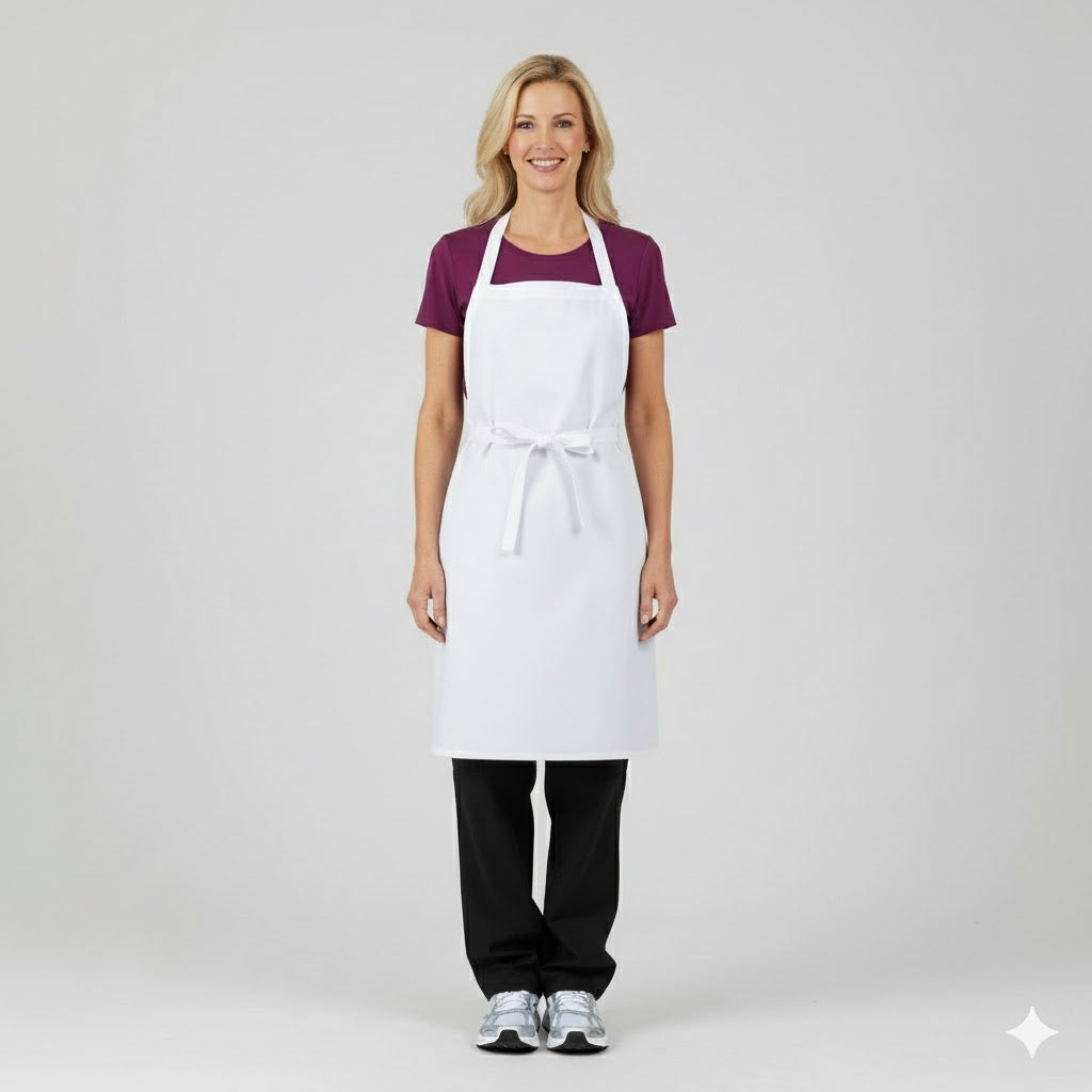 Nybo Hvid Unisex Forklædeserie Kuskeforklæde, Justerbar, Komfort