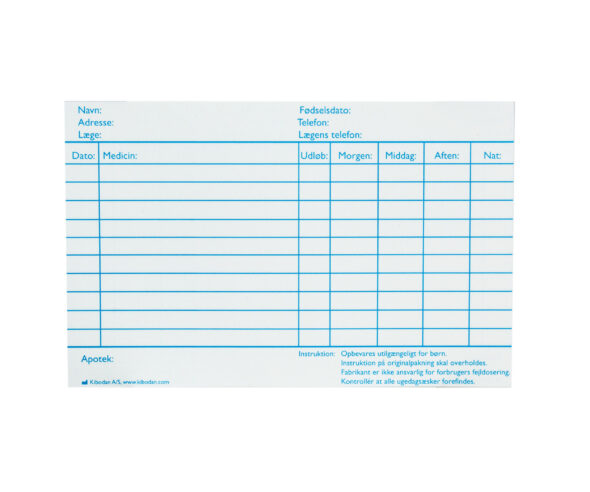 Pille æsken medidos no. 1, ugesæt