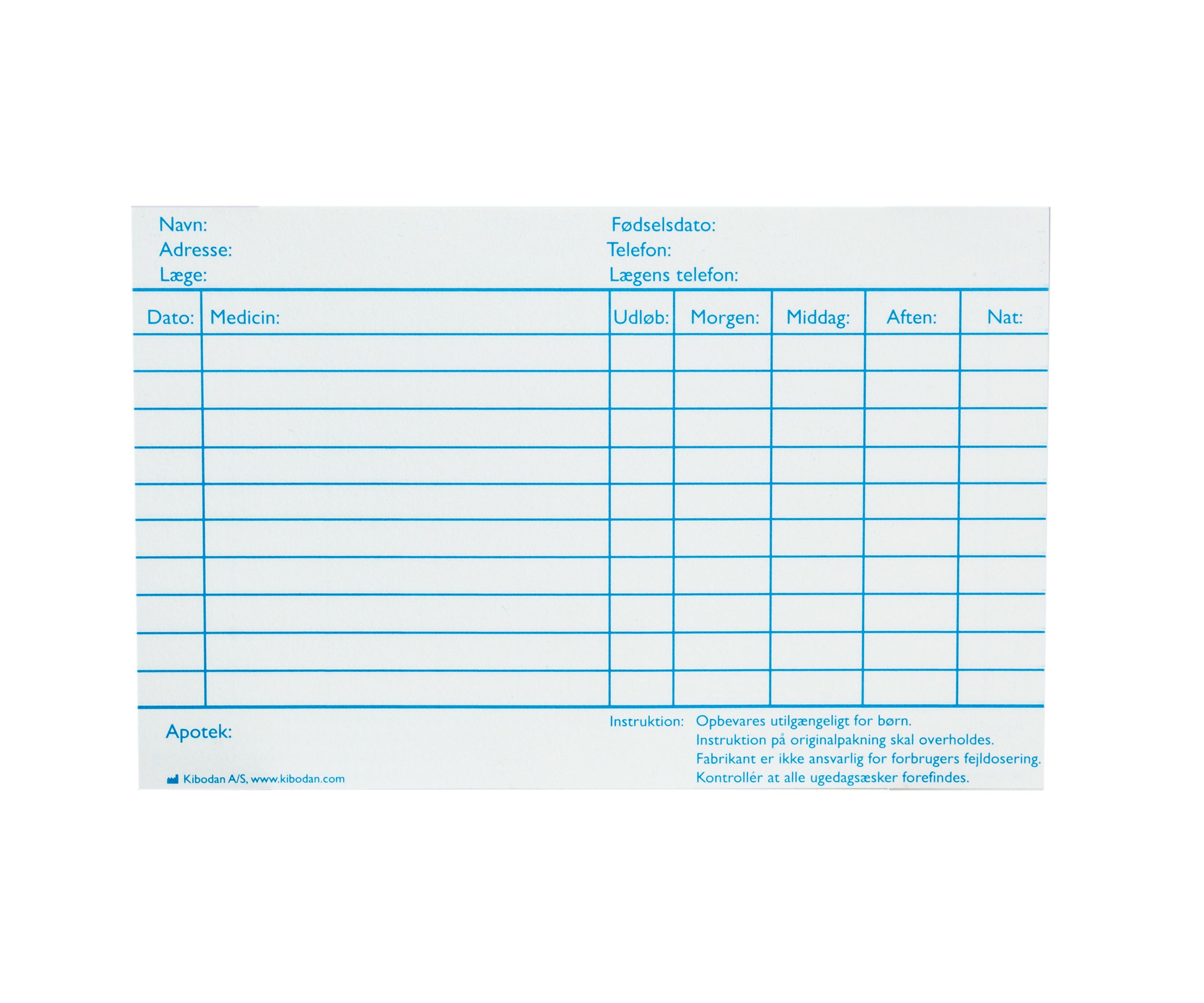 Pille æsken medidos no. 1, ugesæt