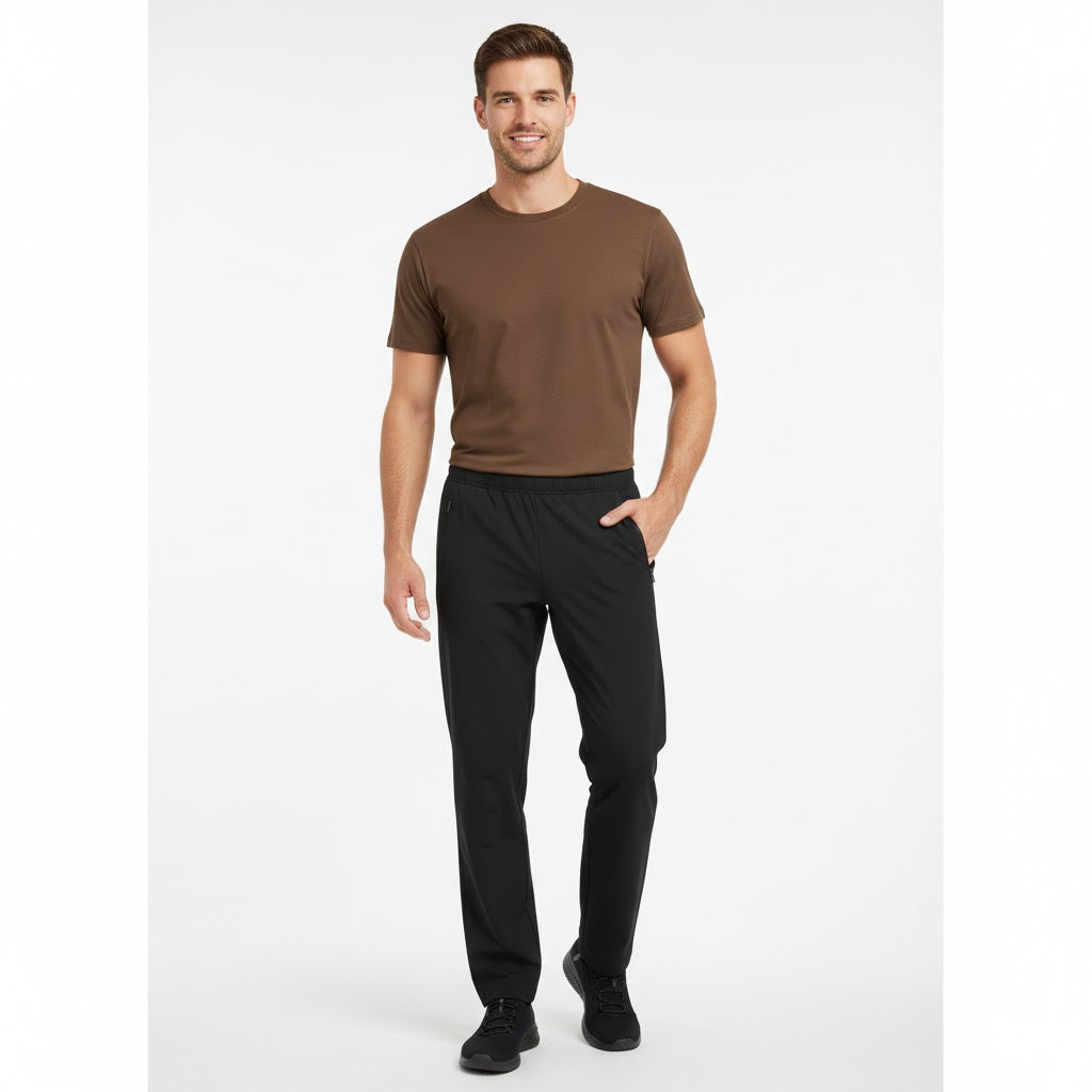 Nybo Mokka Herre Basic T-shirt, Klassisk Model, Holder Faconen