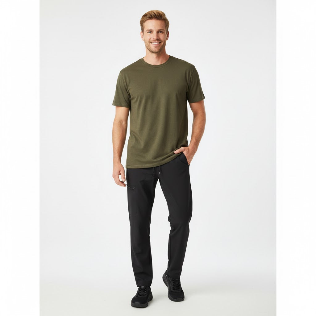 Nybo Oliven Herre Basic T-shirt, Slidstærk, Klassisk Model