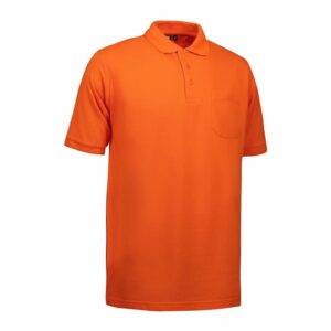 Nybo Orange Herre Prowear Polo Shirt, Slidstærk, Brystlomme