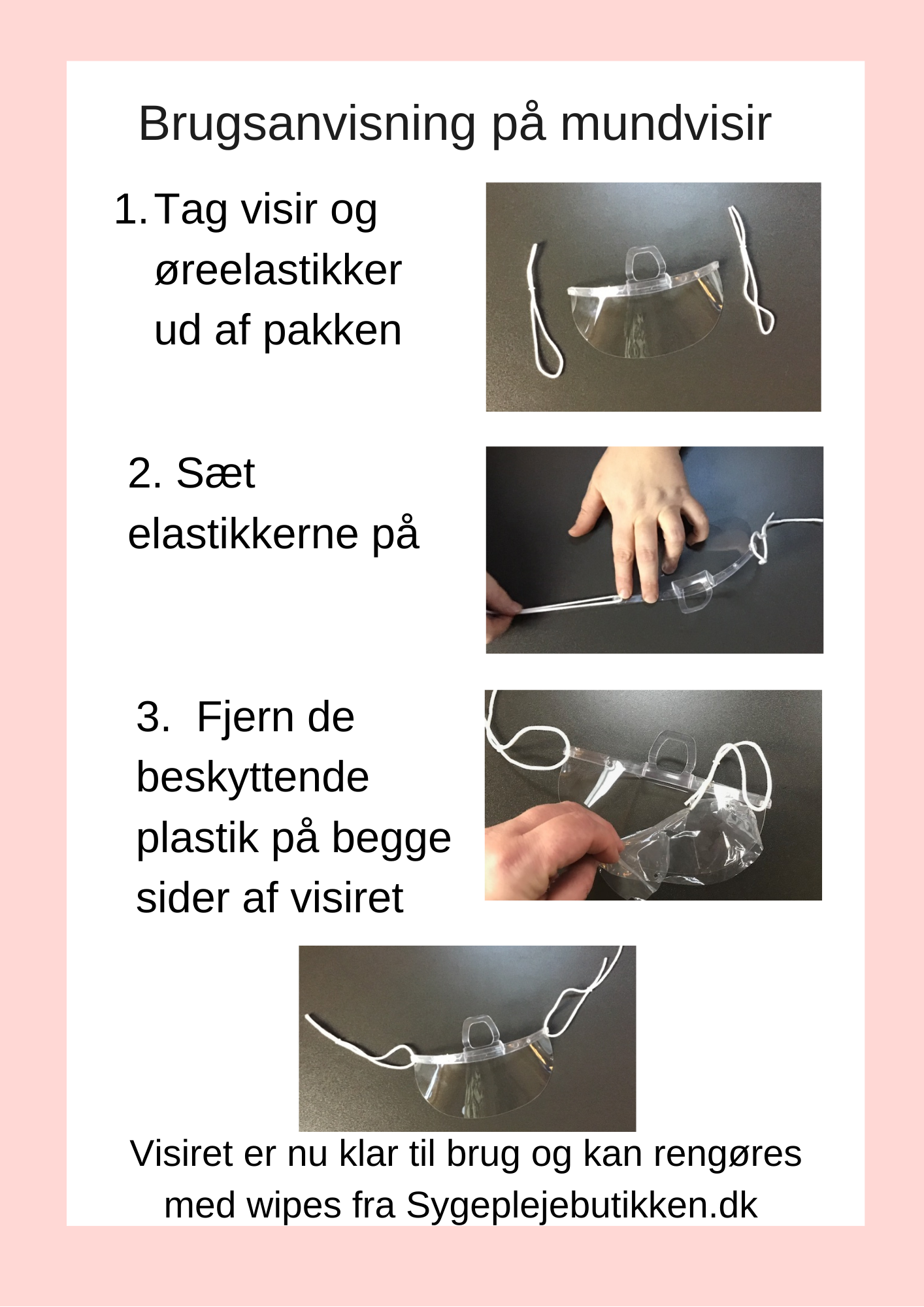 Mund visir med hvid bøjle 10 stk