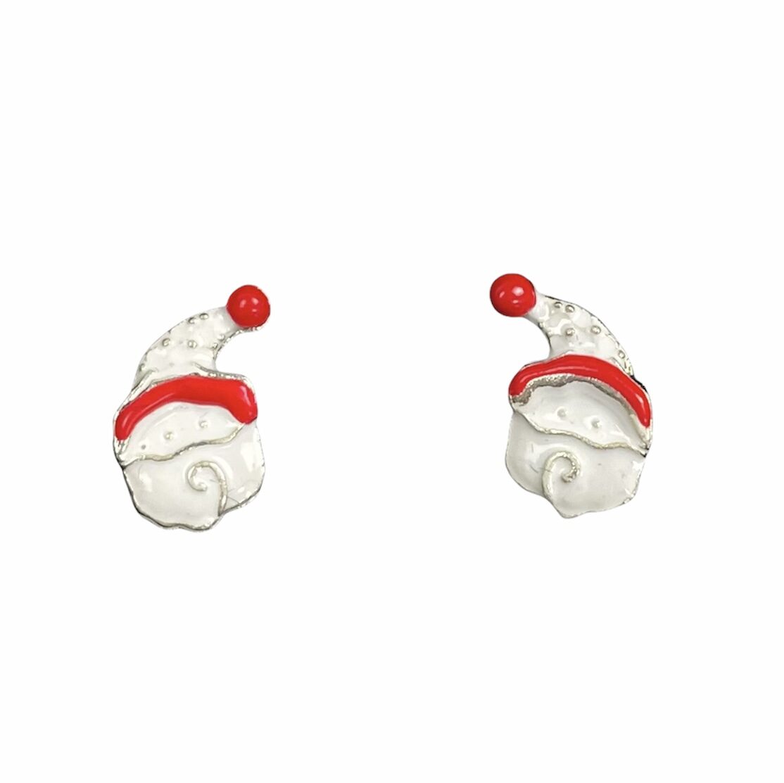 Julemand øreringe i sølvtone