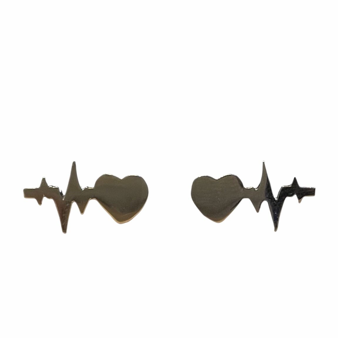 Øreringe med EKG i sølvtone