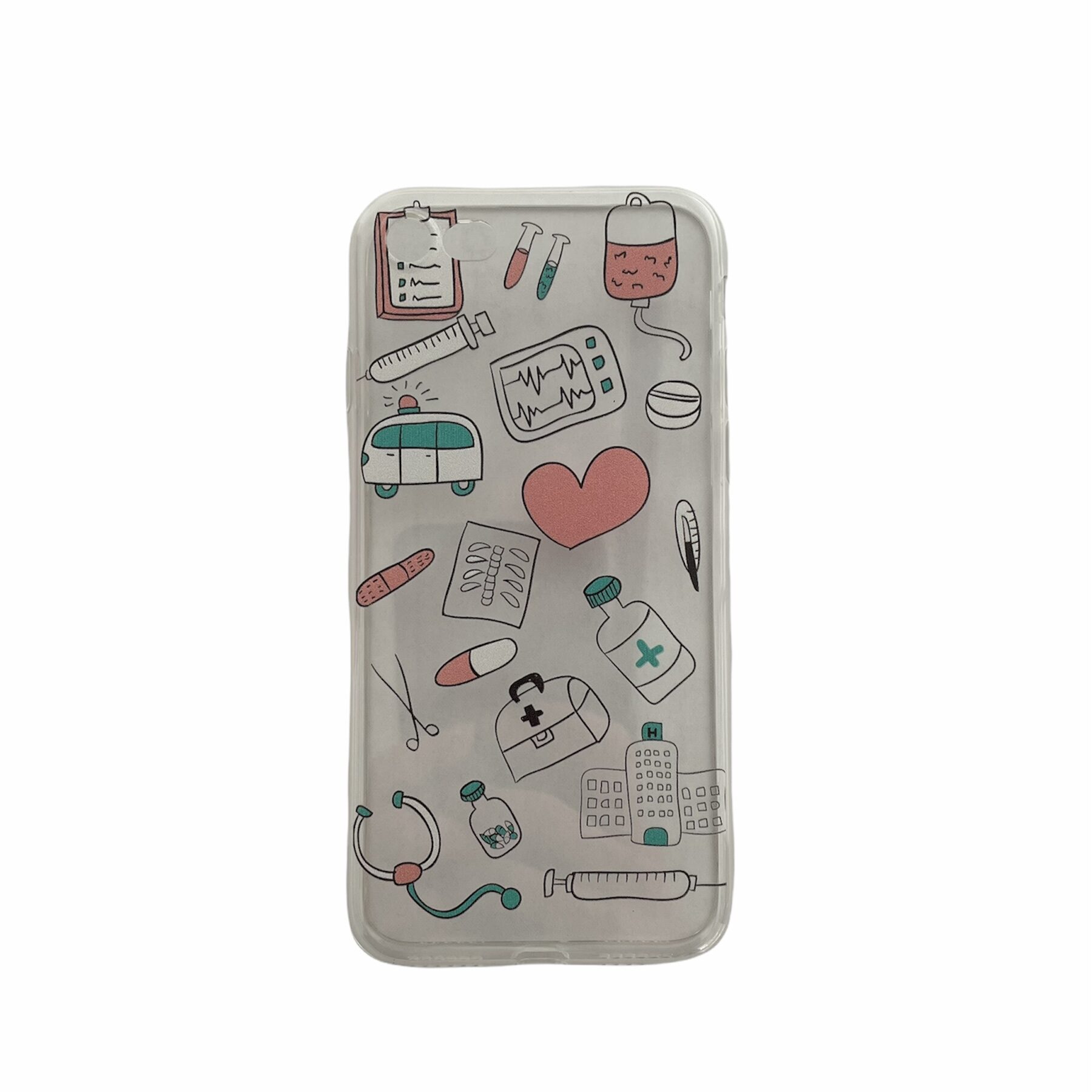 Gennemsigtig silikone cover til iPhone med fint print