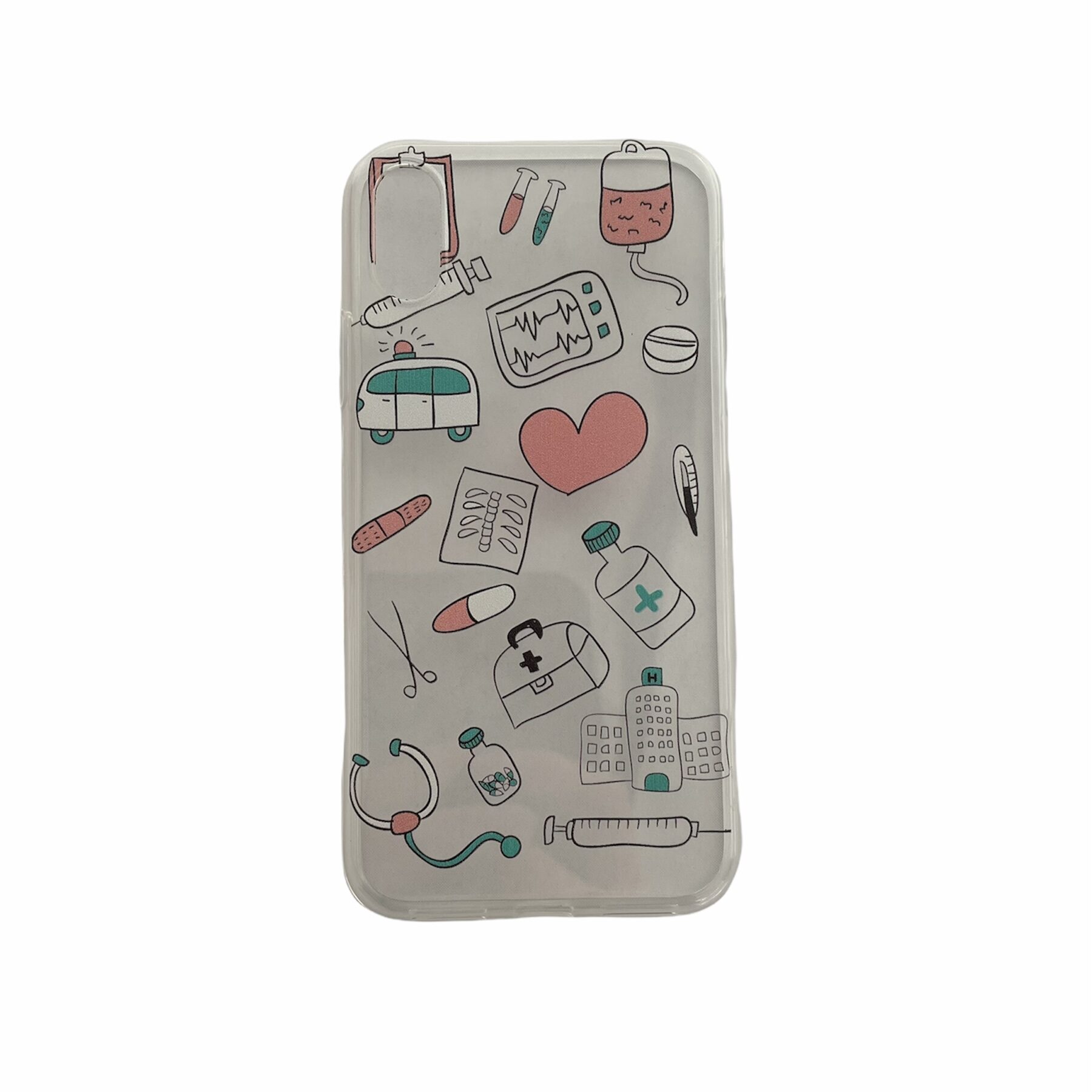 Gennemsigtig silikone cover til iPhone med fint print