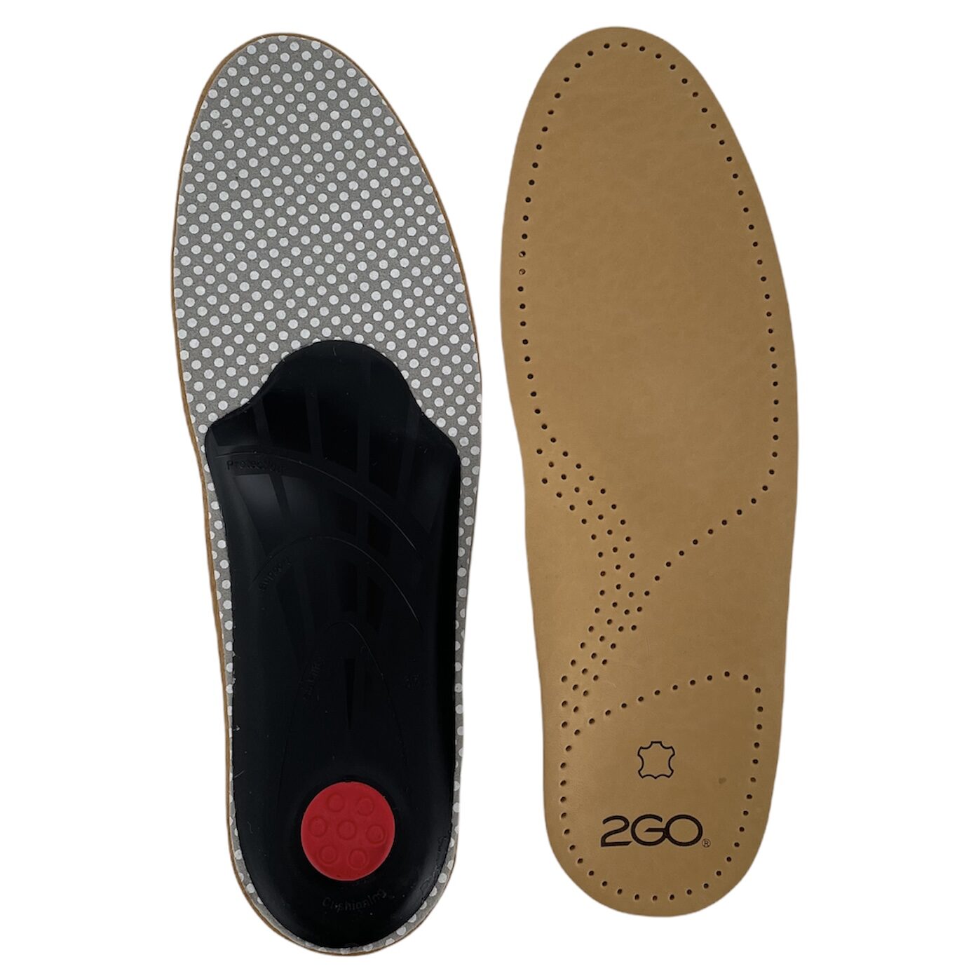 2GO letvægtssål i skind med god svangstøtte