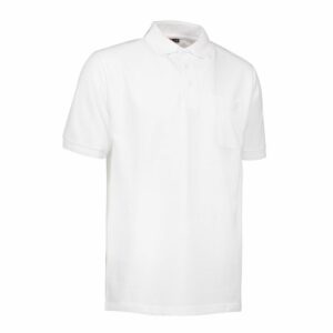 Nybo Hvid Herre Prowear Polo, Slidstærk, Brystlomme