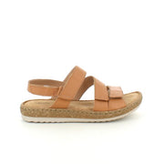 Brun skindsandal med fire indstillelige remme fra Relaxshoe