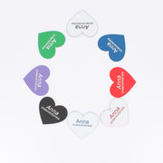 Hjerte navneskilt med magnet på bagsiden