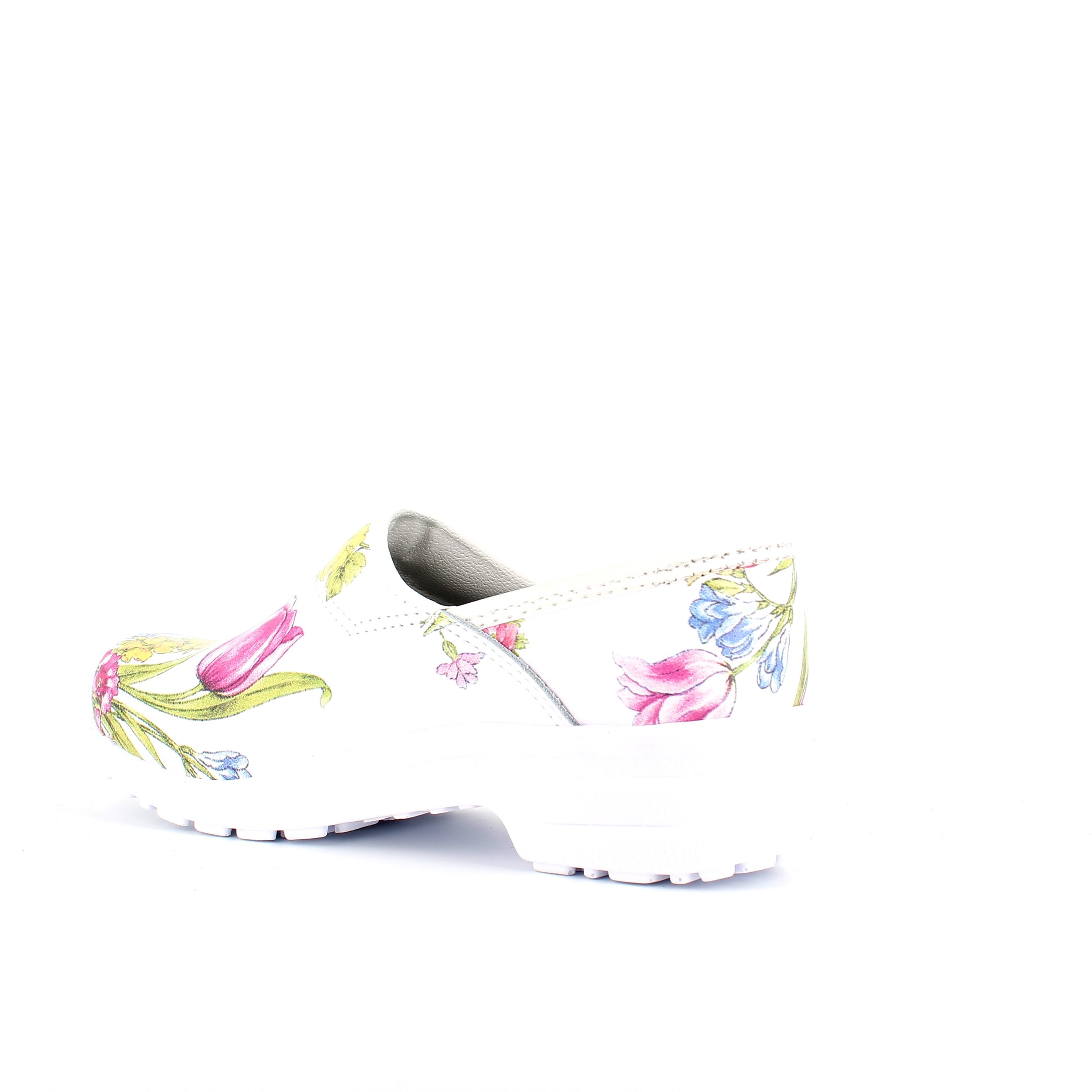 Blomstret forårs træsko med forårs blomster med kap