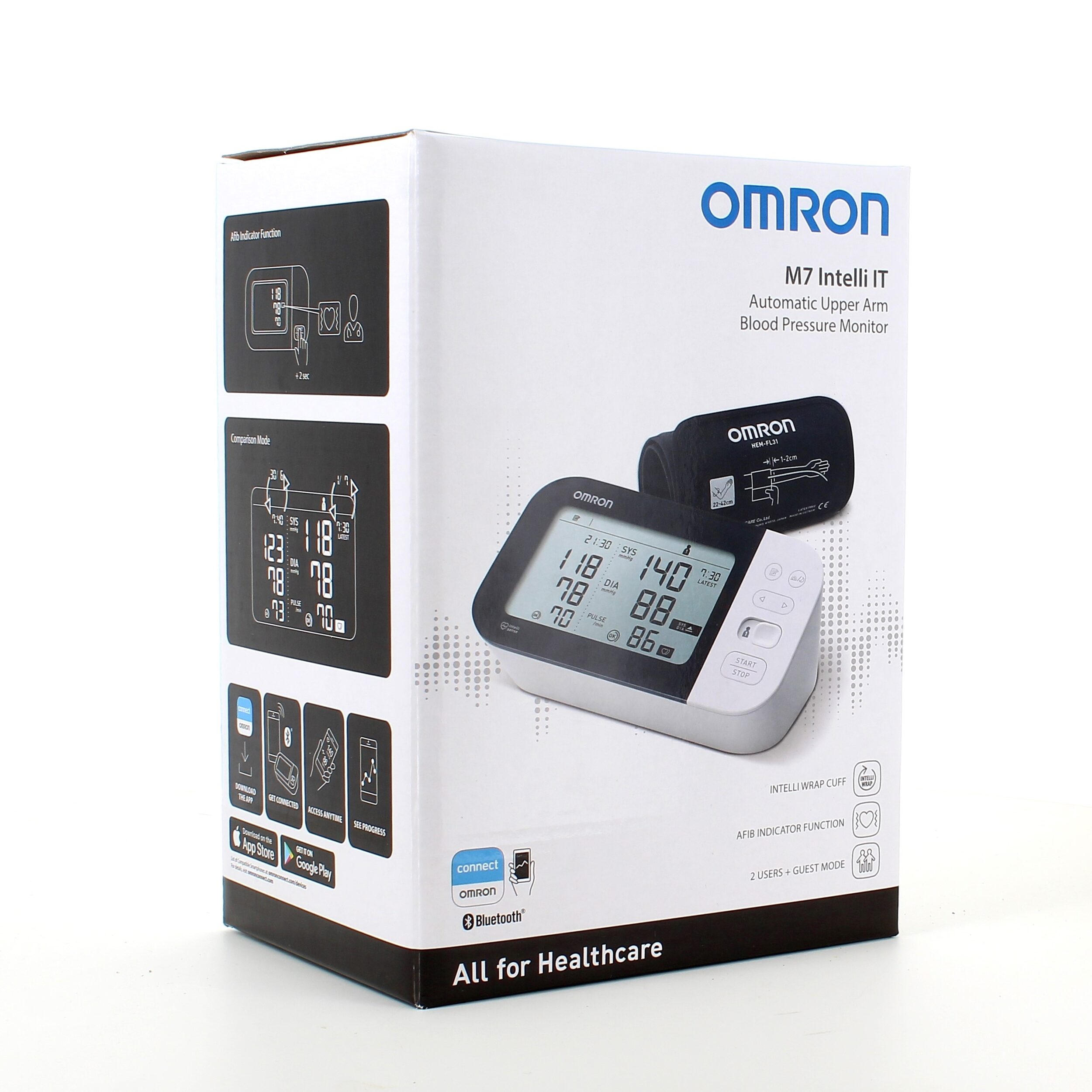 Blodtryksmåler Omron M7 med automatisk oppumpningssystem