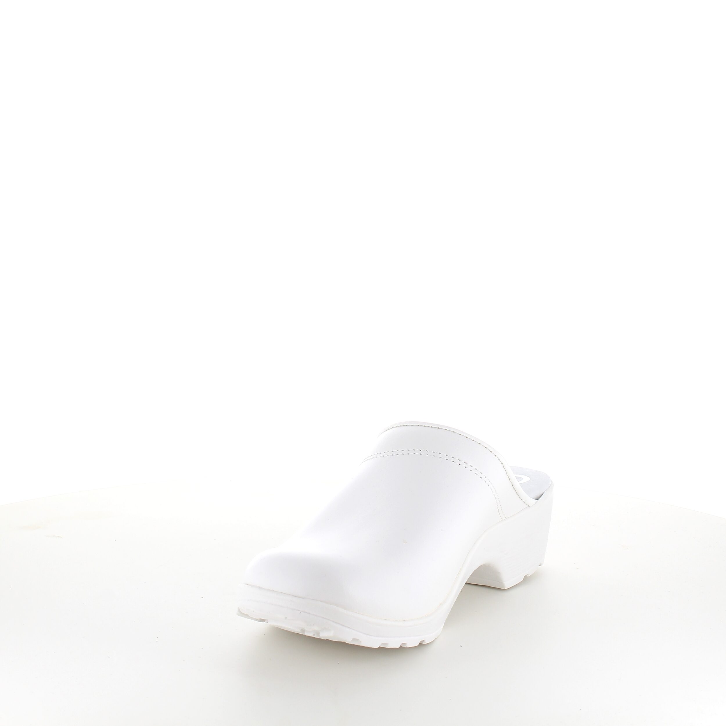 Hvid skind træsko i god kvalitet