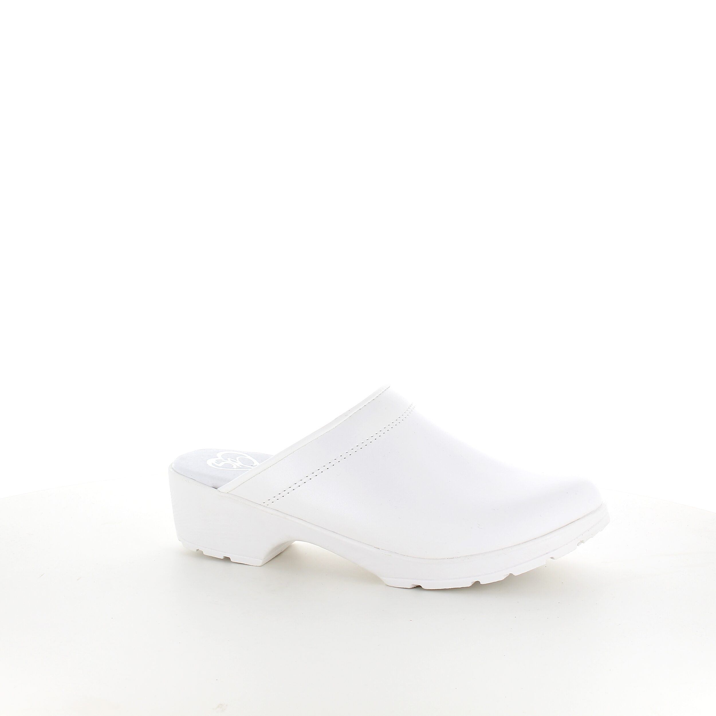 Hvid skind træsko i god kvalitet