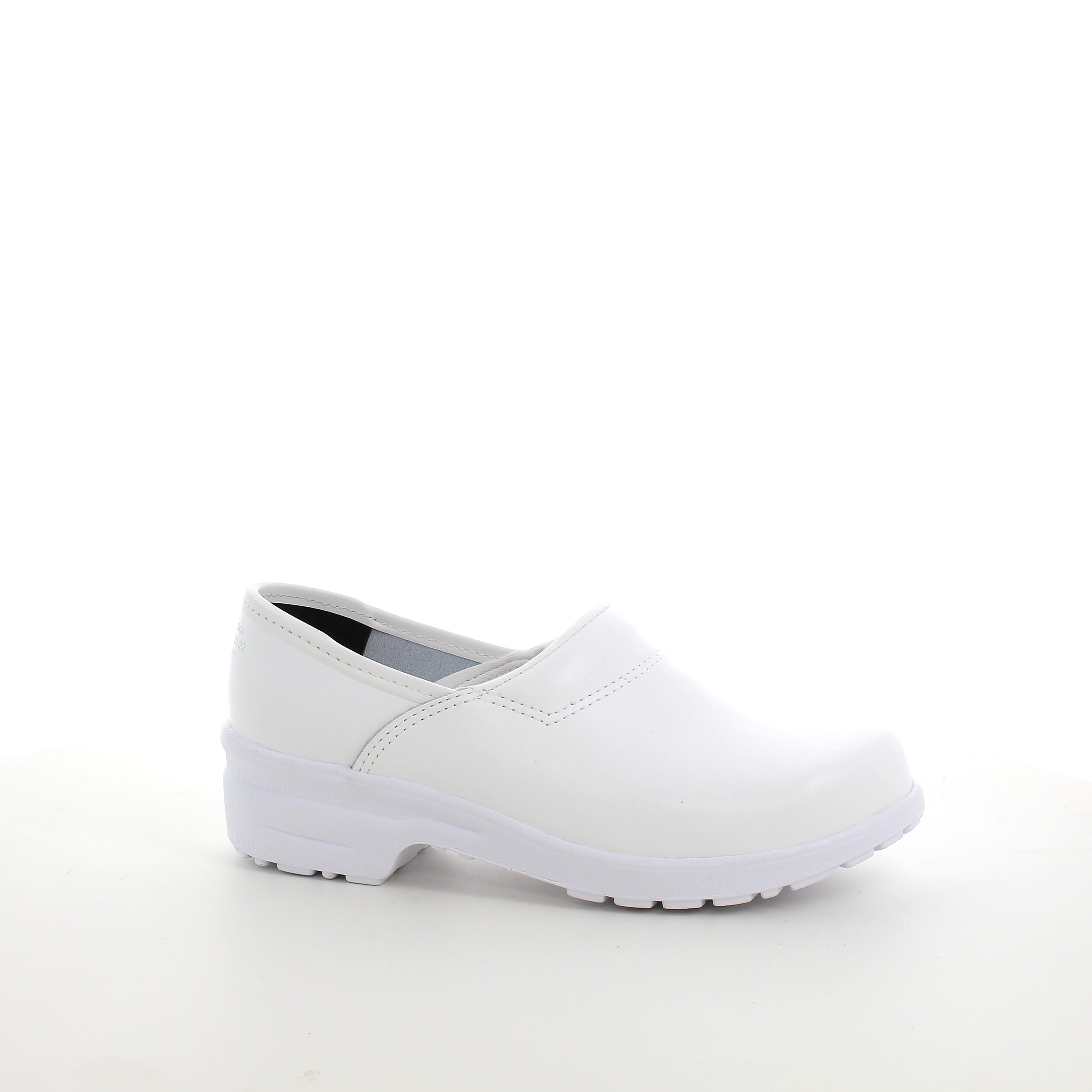 Hvid træsko i god kvalitet med hælkap og god komfort