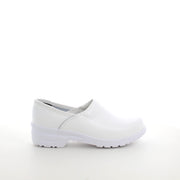 Hvid træsko i god kvalitet med hælkap og god komfort