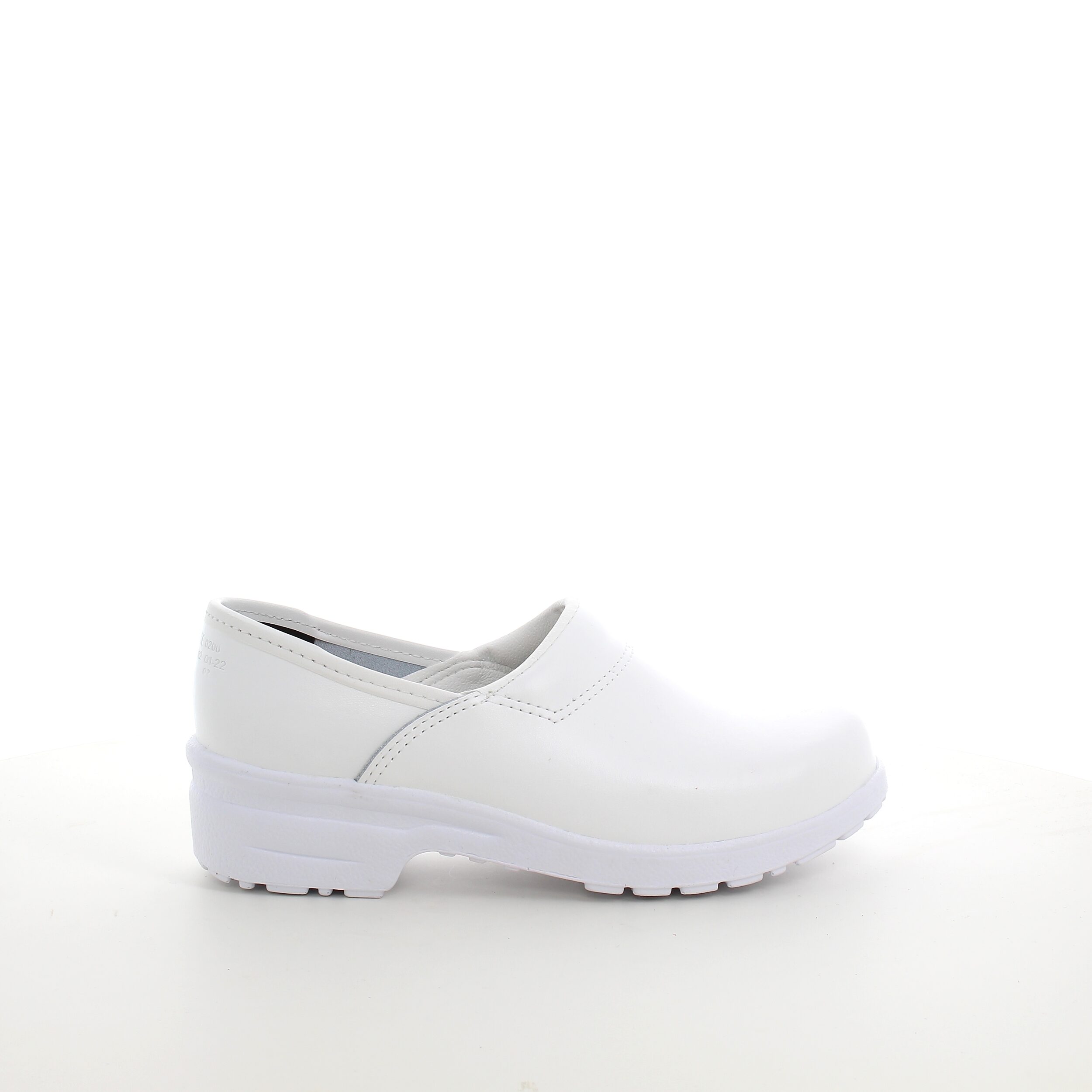 Hvid træsko i god kvalitet med hælkap og god komfort