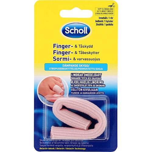 Scholl finger- og tåbeskytter – blød beskyttelse mod tryk, vabler og ligtorne