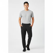 Nybo Grå Melange Herre Basic T-Shirt, Klassisk, Fire-Lags Ribkant