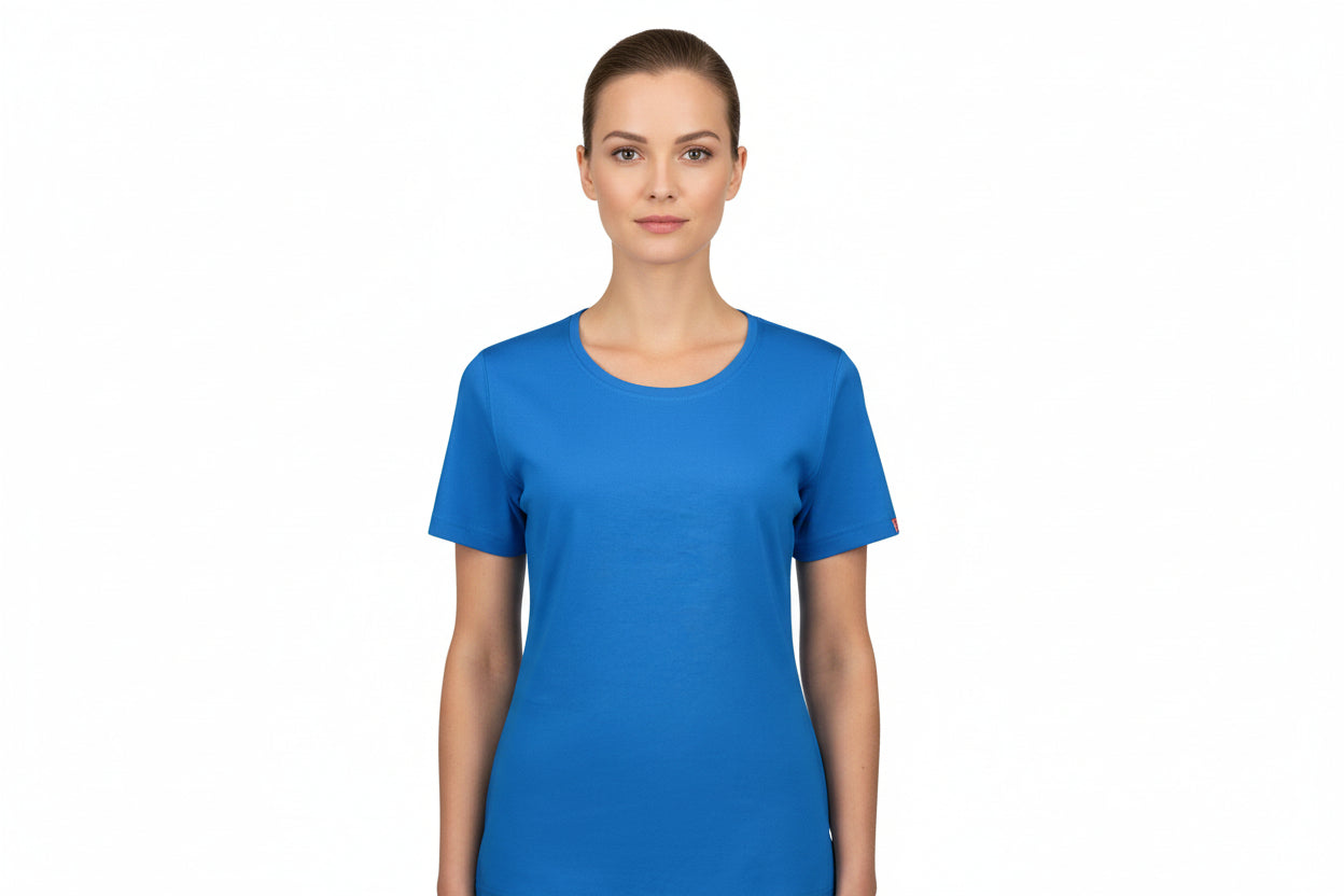 Turkis dame t-shirt med rund hals