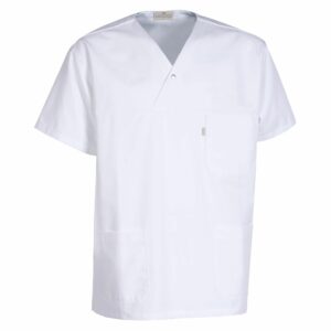 Nybo Hvid Herre Basic-Care Busseronne, Kortærmet, Komfort, Bevægelsesfrihed