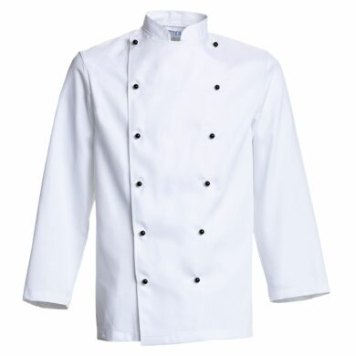 Nybo Hvid Unisex Gourmet Kokkejakke, Komfort, Bomuldssatin