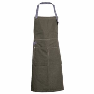 Nybo Brun/Denimblå Unisex New Nordic Kuskeforklæde, Justerbar Nakkestrop, Store Lommer