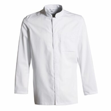 Nybo Hvid Unisex New Nordic Kokkejakke, Langærmet, Strækbar, Hurtigtørrende
