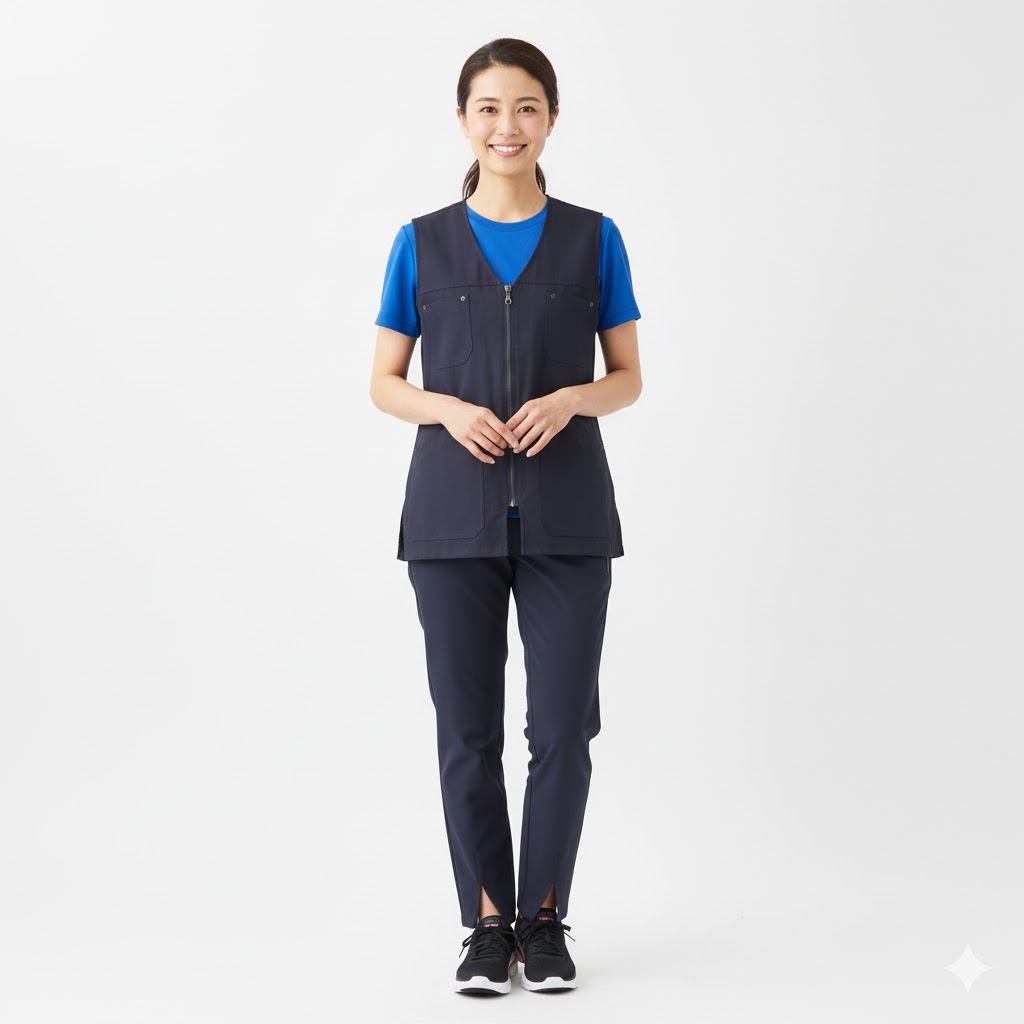 Nybo Blue Shadow Dame Inside-Out Vest, Lynlås, Slidser