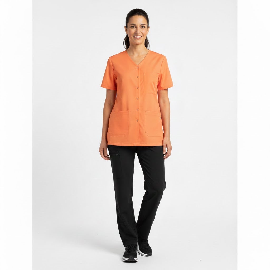 Nybo Orange Dametunika Charisma Premium, Kortærmet, Temperaturregulerende, Slidser