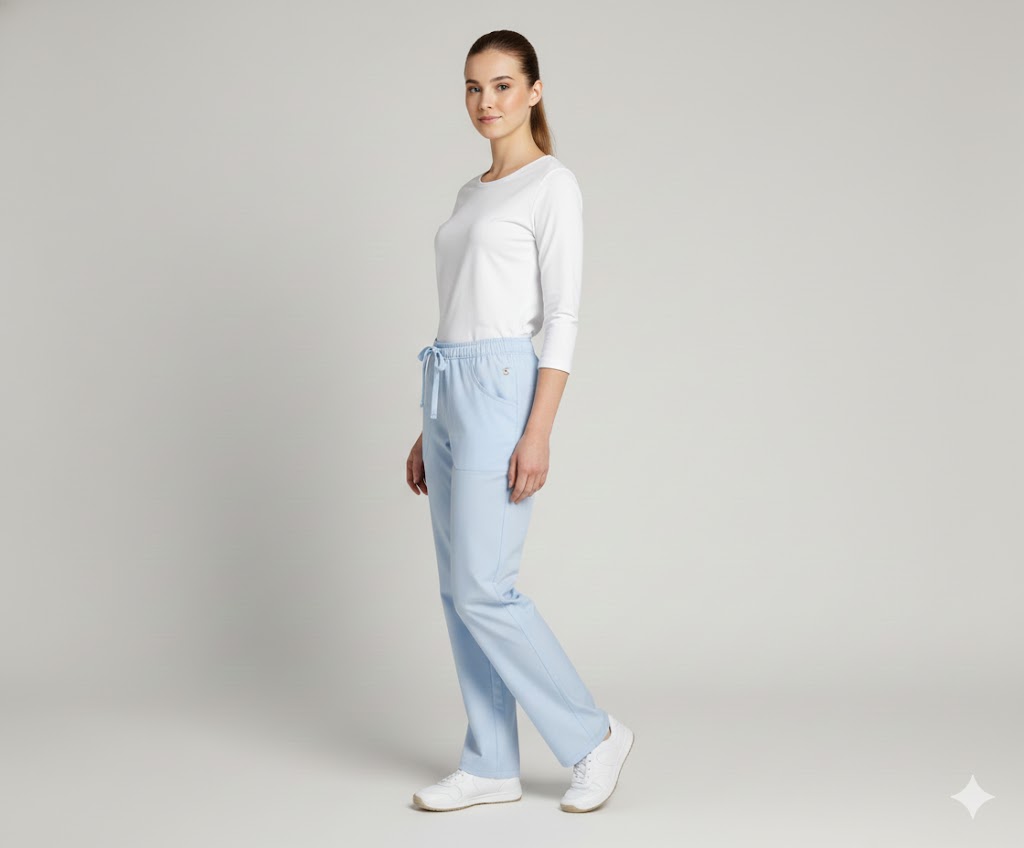 Nybo Lyseblå Unisex Heart Pull-on Bukser, Åndbar, Elastik