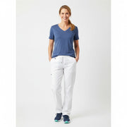 Indigo farvet dame t-shirt med v-hals