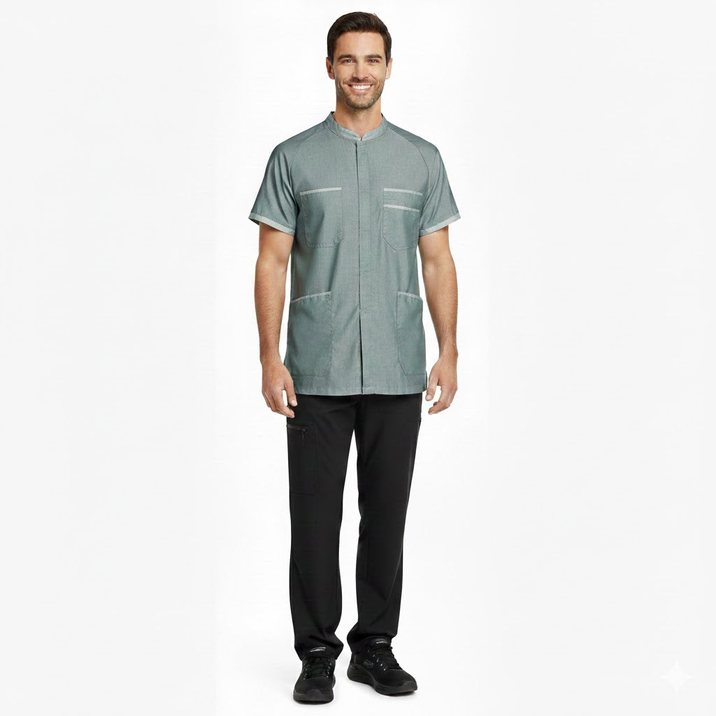 Nybo Mørkegrøn Unisex Comfort Skjorte/Tunika, Åndbar, Strækbar, Justerbare stropper