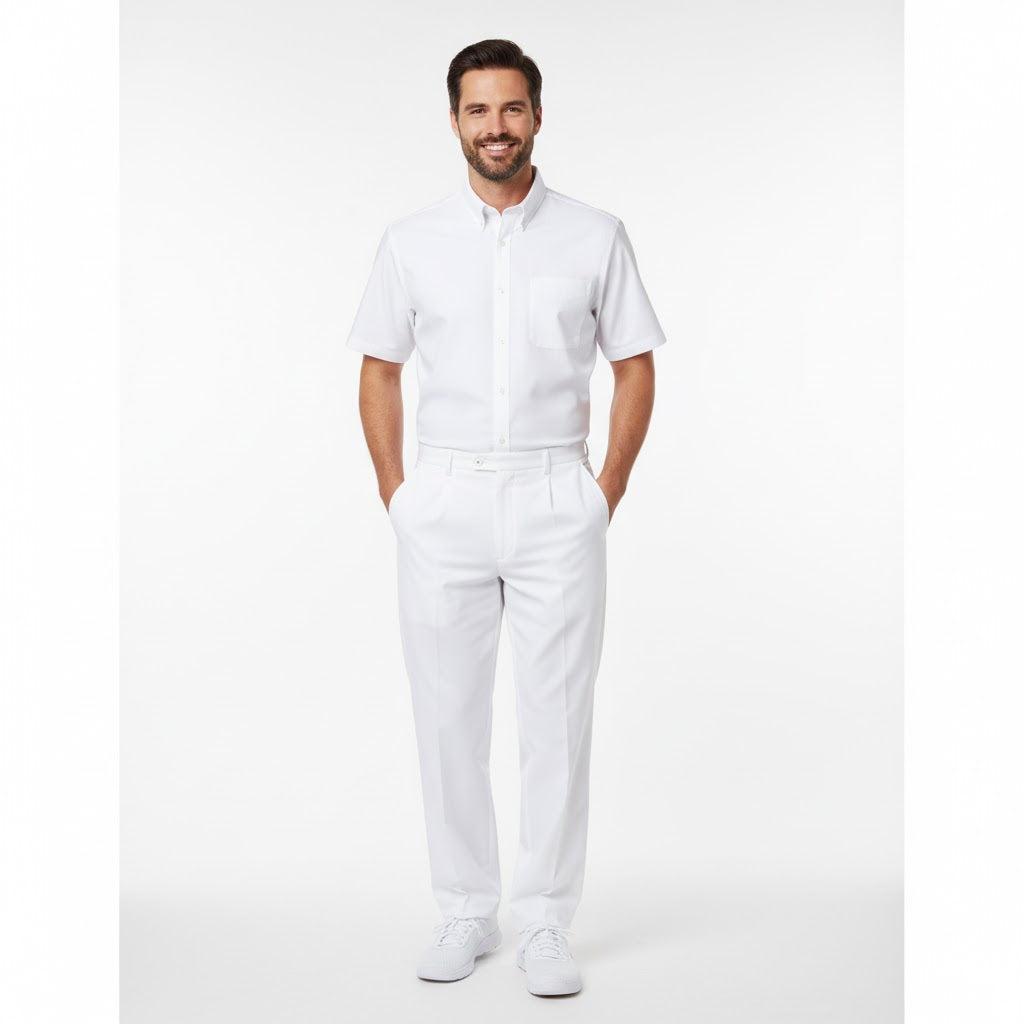 Nybo Hvid Herreskjorte Performance Kortærmet, Industriel Vask