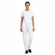 Dame t-shirt med rund hals i hvid