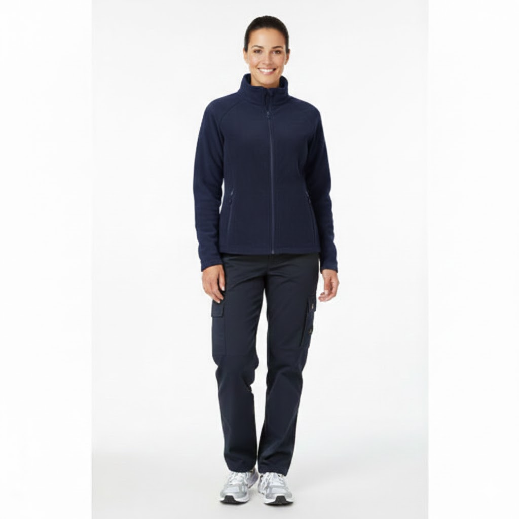 Nybo Navy Dame Shirts &amp; Outdoort Micro Fleece Cardigan, Antipilling, Elastik