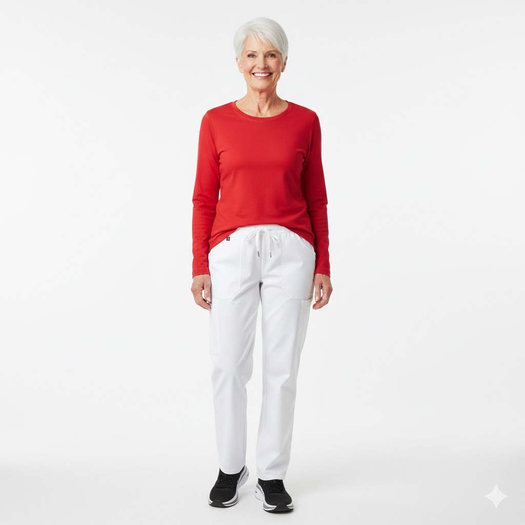 Langærmet dame t-shirt i rød