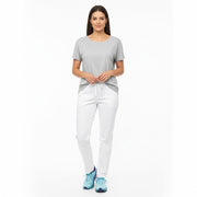 Nybo Hvide Unisex Harmonybukser, Pull-on, Stretch, Slankende Fit