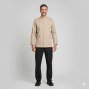 Nybo Khaki Unisex New Nordic Kokkejakke, Langærmet, Komfort, Strækbar