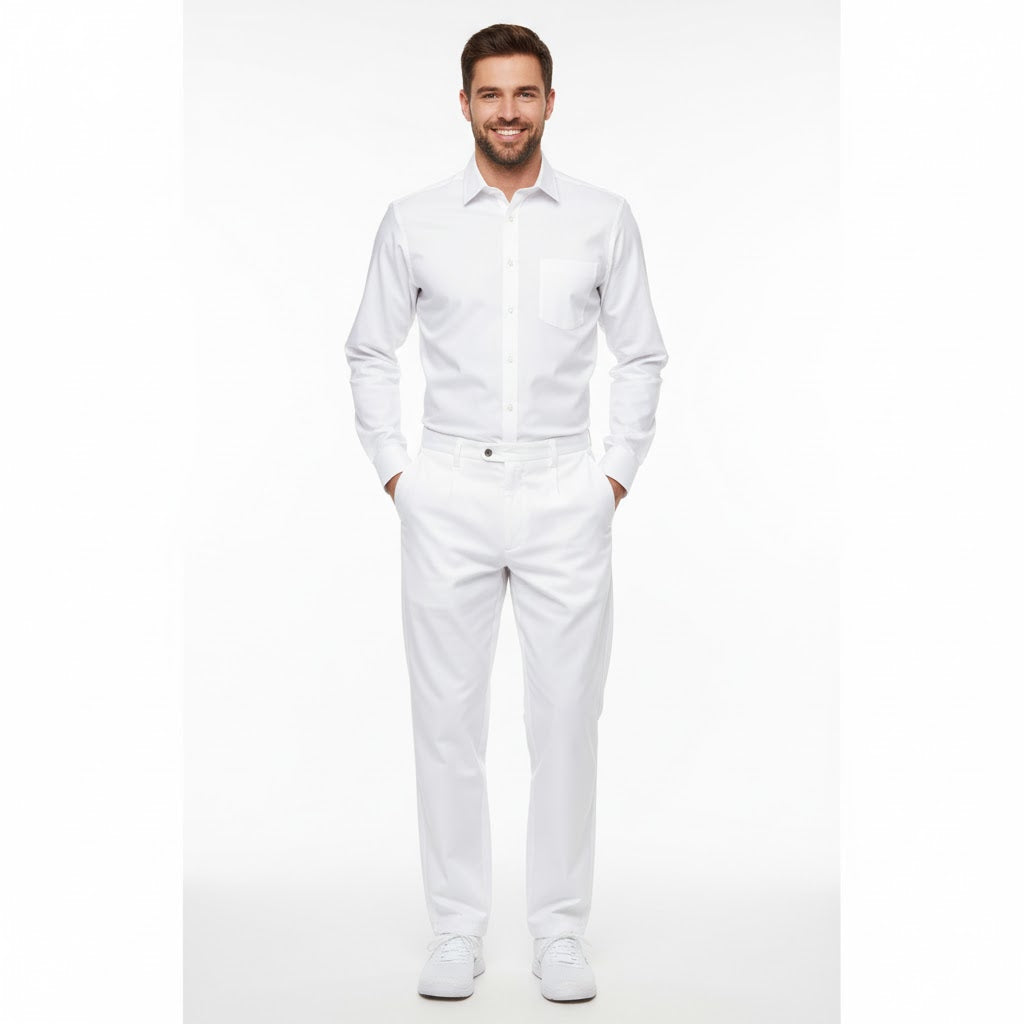Nybo Hvid Herreskjorte Performance, Langærmet, Brystlomme