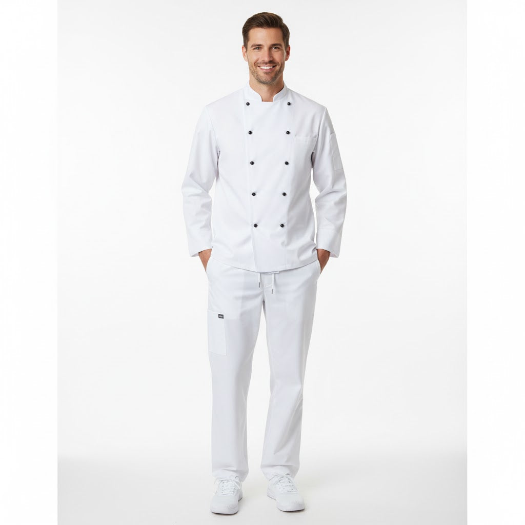 Nybo Hvid Unisex Delight Kokkejakke, Slidstærk, Komfort