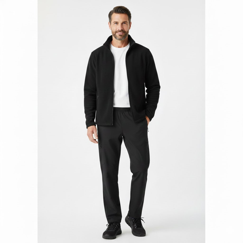 Nybo Sort Herre Shirts &amp; Outdoort Micro Fleece Cardigan, Antipilling, Elastik