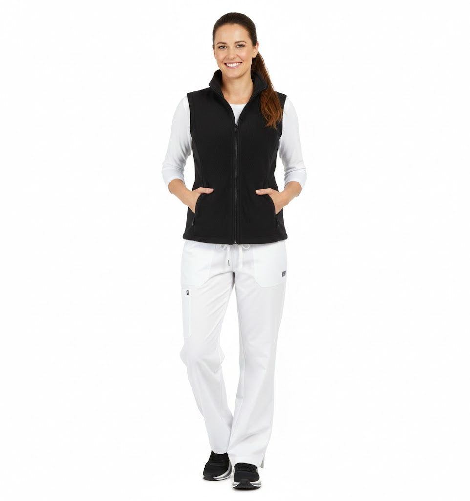 Blød dame fleece vest i sort