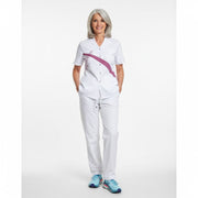 Nybo Hvid/Bordeaux Dametunika Agave, Kortærmet, Bomuld Indvendig, Komfort